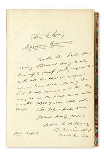 (CIVIL RIGHTS.) ANTHONY, SUSAN B. The History of Women Suffrage.
